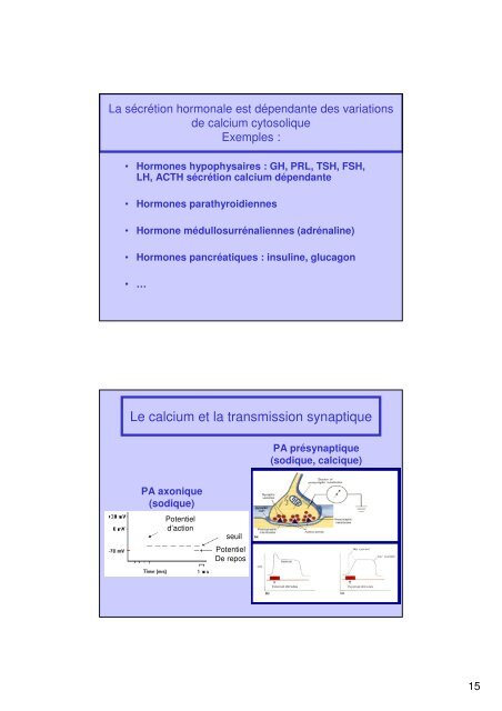 cours "exocytose" - la physiologie animale a l'universite de lille i