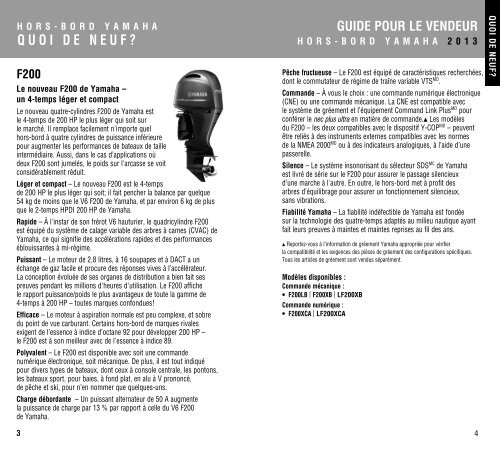 GUIDE POUR LE VENDEUR HORS-BORD YAMAHA - aqua services