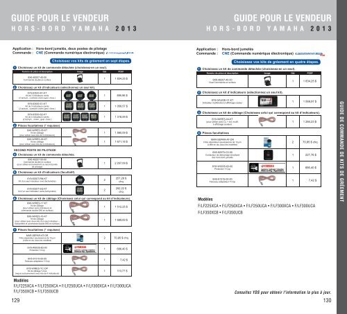 GUIDE POUR LE VENDEUR HORS-BORD YAMAHA - aqua services