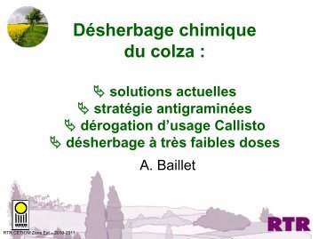 Désherbage du colza - Cetiom