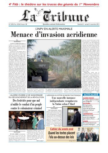 Menace d'invasion acridienne - La Tribune
