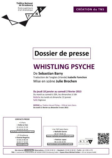 WHISTLING PSYCHE Dossier de presse - Théâtre Gérard Philipe