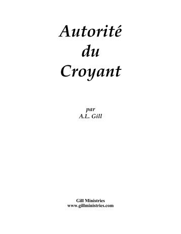 Autorité du Croyant - Gill Ministries