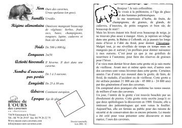 Carnet de jeux maternelle - Musée de l'Ours des Cavernes en ...