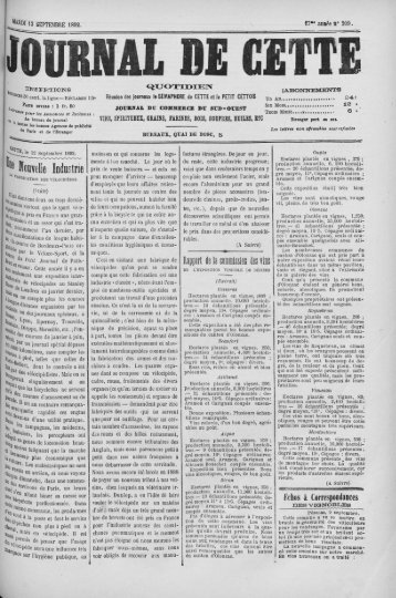 mardi 13-09-1892 - Médiathèques de Thau agglo - accès en ligne ...