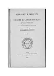 SOCIÉTÉ PALÉONTOLOGIQUE - Mémoires du Hainaut