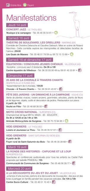 Guide Des Manifestations de mi-avril à fin octobre 2011 - Pays d'Aunis