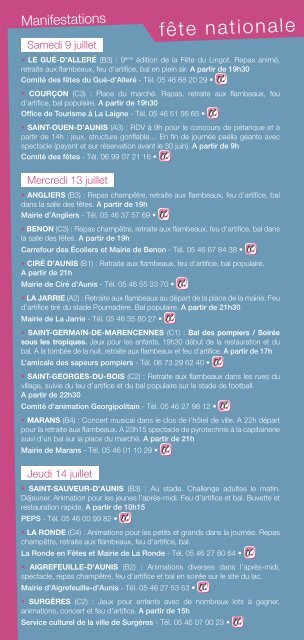 Guide Des Manifestations de mi-avril à fin octobre 2011 - Pays d'Aunis