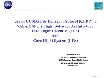 Use of CCSDS File Delivery Protocol (CFDP) in NASA/GSFC's Flight ...