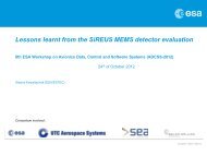 Lessons learnt from the SiREUS MEMS detector evaluation 6th ESA ...