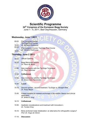 Scientific Programme