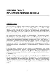 parental choice - Connect - Wisconsin Evangelical Lutheran Synod