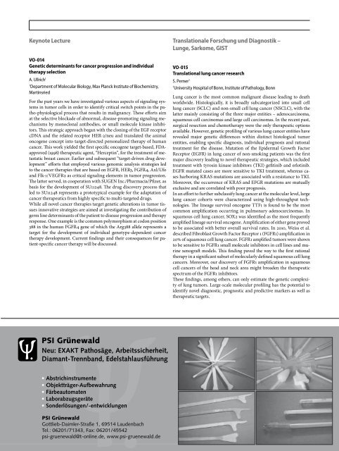 96. Jahrestagung der Deutschen Gesellschaft für Pathologie e. V ...