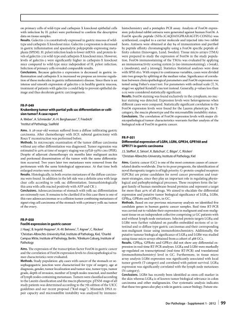 96. Jahrestagung der Deutschen Gesellschaft für Pathologie e. V ...