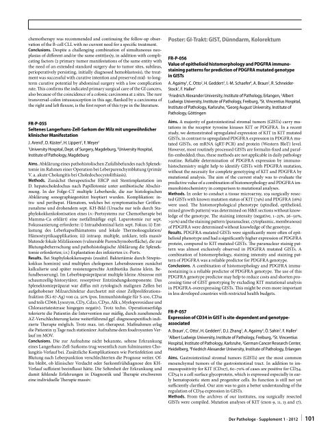 96. Jahrestagung der Deutschen Gesellschaft für Pathologie e. V ...