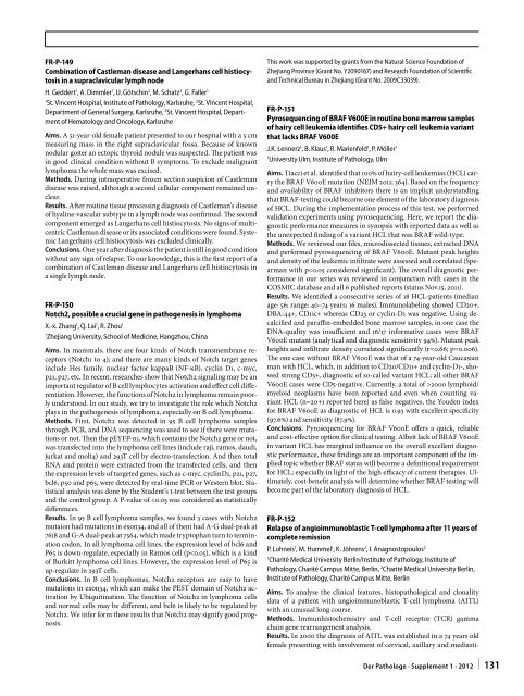 96. Jahrestagung der Deutschen Gesellschaft für Pathologie e. V ...