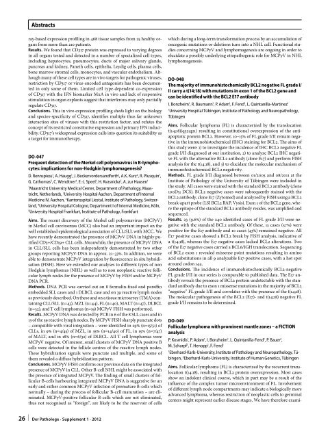 96. Jahrestagung der Deutschen Gesellschaft für Pathologie e. V ...