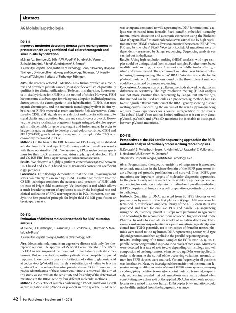 96. Jahrestagung der Deutschen Gesellschaft für Pathologie e. V ...