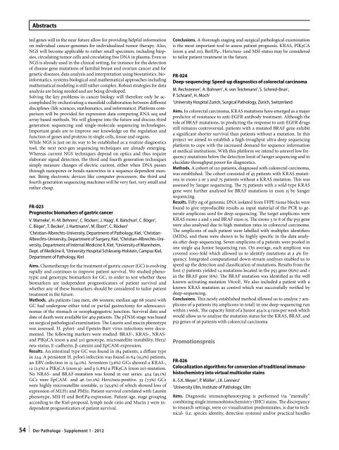 96. Jahrestagung der Deutschen Gesellschaft für Pathologie e. V ...