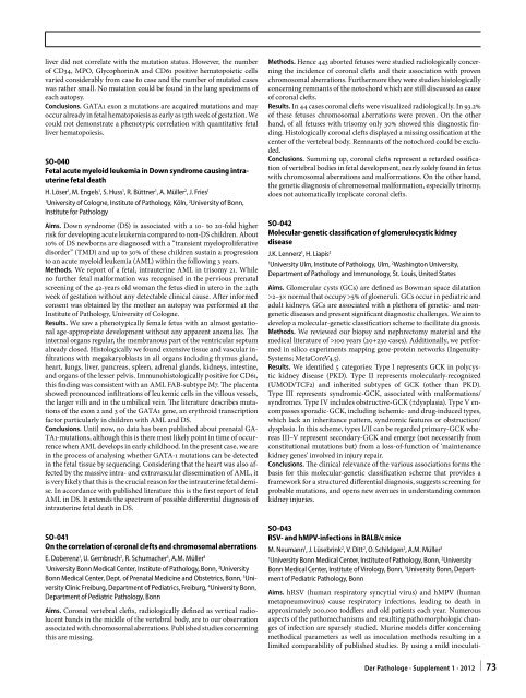 96. Jahrestagung der Deutschen Gesellschaft für Pathologie e. V ...