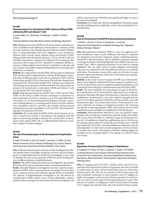 96. Jahrestagung der Deutschen Gesellschaft für Pathologie e. V ...