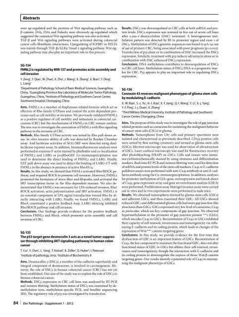 96. Jahrestagung der Deutschen Gesellschaft für Pathologie e. V ...