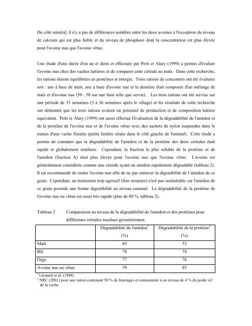 L'avoine nue pour les vaches laitières… oui c'est intéressant!