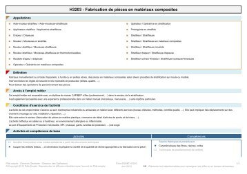 Fiche Rome - H3203 - ANPE.FR, un service Pôle emploi