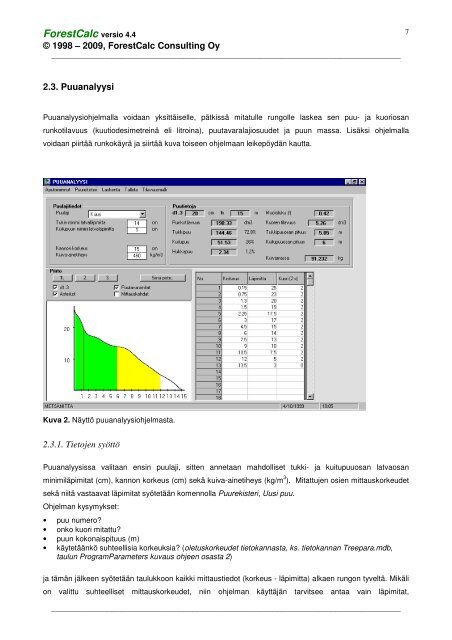 ForestCalc Standard - Käyttäjän opas (Suomeksi; in Finnish)