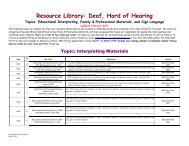 Topic: Sign Language Materials - Iowa School for the Deaf