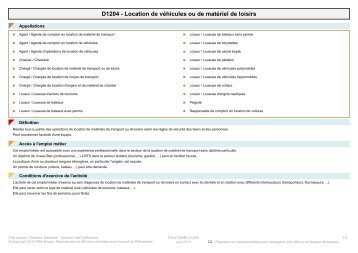 Fiche Rome - D1204 - ANPE.FR, un service Pôle emploi