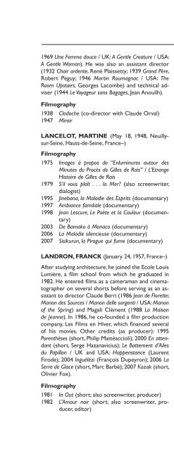 Encyclopedia of French Film Directors