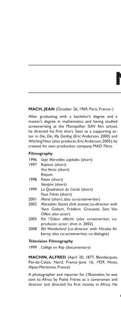 Encyclopedia of French Film Directors