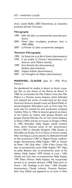 Encyclopedia of French Film Directors