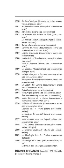 Encyclopedia of French Film Directors