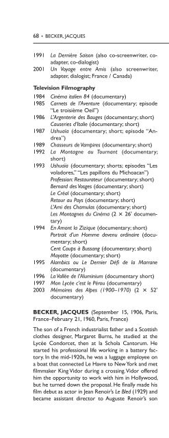 Encyclopedia of French Film Directors