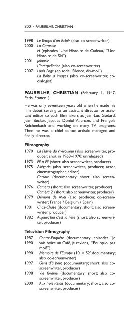 Encyclopedia of French Film Directors