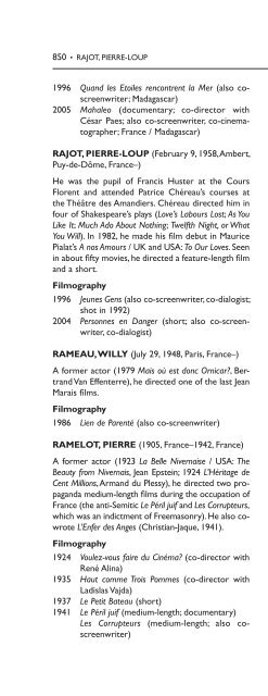 Encyclopedia of French Film Directors