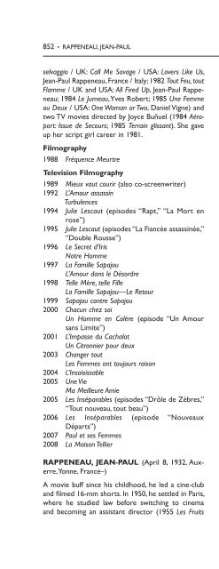 Encyclopedia of French Film Directors