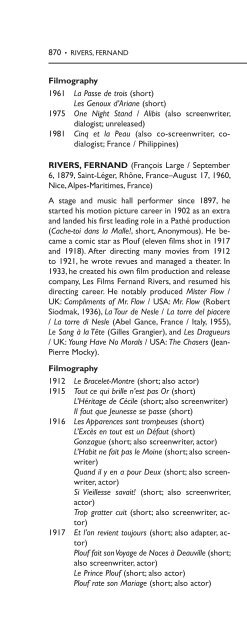 Encyclopedia of French Film Directors