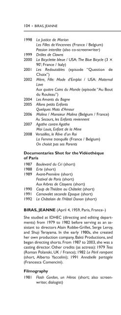 Encyclopedia of French Film Directors