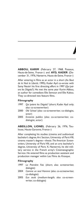 Encyclopedia of French Film Directors