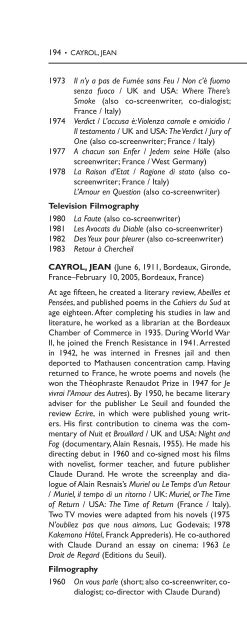 Encyclopedia of French Film Directors