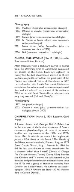 Encyclopedia of French Film Directors