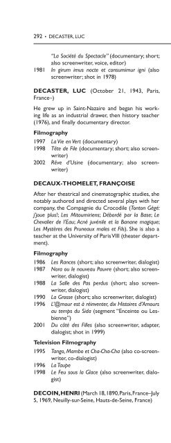 Encyclopedia of French Film Directors