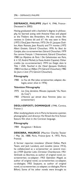 Encyclopedia of French Film Directors