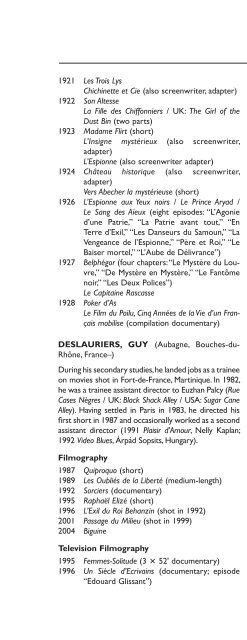 Encyclopedia of French Film Directors