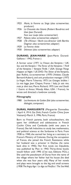 Encyclopedia of French Film Directors