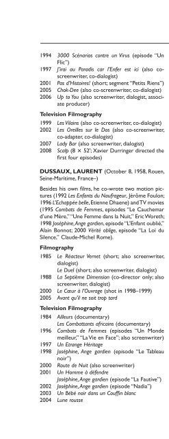 Encyclopedia of French Film Directors