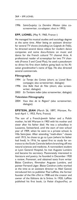 Encyclopedia of French Film Directors